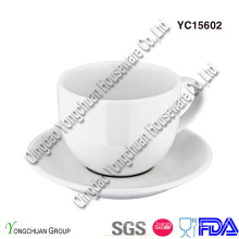 White Coffee Cup and Saucer